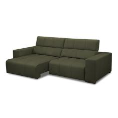 Sofá Decorativo Barbosa 3 Lugares Sala De Estar 230cm Reclinável E Retrátil Couro Fendi