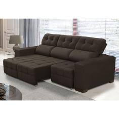 Estofado Jandaia Napole 3 Lugares Retrátil E Reclinável Marrom