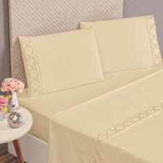Jogo Cama Lençol Santoro Casal Padrão 4 Peças - Palha
