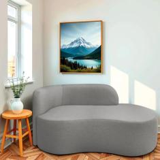 Divã Recamier Orgânico Tokyo 180cm Lado Direito Bouclé - Doce Sonho Mó