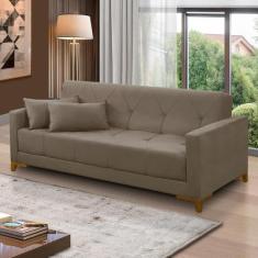 Sofá Cama 3 lugares 2,00m Aurora Suede Capuccino Adonai Estofados