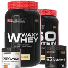 Kit Waxy Whey 2Kg + Iso Protein 2kg+ Power Creatina 100g + Power Gluta
