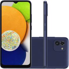 Smartphone Galaxy A03 64GB 4G Wi-Fi Tela 6.5'' Dual Chip 4GB RAM Câmera Dupla + Selfie 5MP - Azul