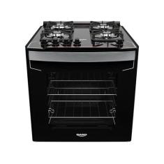 Fogão 4 Bocas de Embutir Dako Preto Mesa de Vidro Diplomata, Preto, Bi