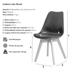 Kit 6 Cadeiras Leda Saarinen Branca Sala Cozinha Jantar