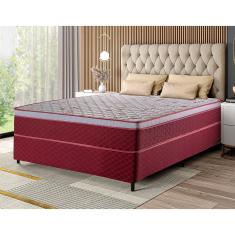 Cama Box de Casal Hellen Strong One Face Espuma D45 62x138x188cm - Vermelho/Branco