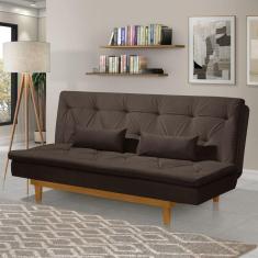 Sofá Cama 3 Lugares em Suede Tokio Yescasa Marrom