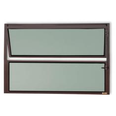 Janela de Alumínio Basculante 40x100cm Vidro Mini Boreal Master Brimak Corten