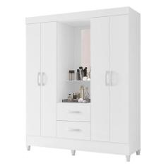 Guarda Roupa Capelinha Mobi 4 Portas Flex Branco Fosco - Móveis Albatr