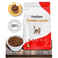 Ração Seca Multi Star Cat Premium Especial Sabor Carne para Gatos Adul