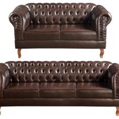 Sofá 2 e 3 Lugares Decoração Sala Recepção Retrô Dom Pedro - BELLA DEC