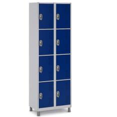 Guarda Volumes de Aço com 8 Portas para Academias - W3, Azul Del Rey