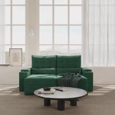 Sofá Retrátil Reclinável com Porta Copos e Usb 3 Lugares 200cm Embaúba Extra CabeCasa