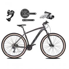 Bicicleta Aro 29 Ksw Xlt 27v Câmbios Shimano Altus Freios Hidráulicos Garfo Trava Pneu Faixa - Grafite Tam.17