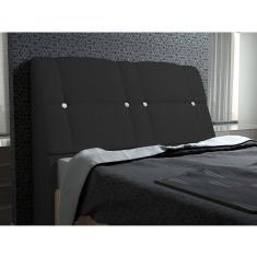 Cabeceira Com Baú Itália Cama Box Casal 140 Cm Suede Preto