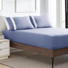 Jogo de Lençol Malha Casal Liso com 02 Fronhas 100% Algodão - Textil G