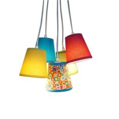 Lustre Pendente Luminária Cúpulas Revestidas Tecidos Coloridos - Crie 