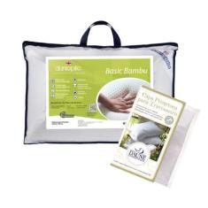 Travesseiro + Capa Extra 100% Algodão - Basic Bambu 15cm - Dunlopillo