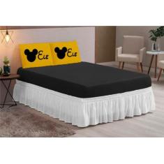 jogo de lençol casal queen com elastico ele ele mickey - theovitex enx