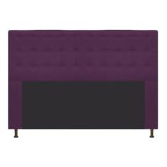 Cabeceira Estofada Dama 140 cm Casal Com Botonê Suede Roxo - ADJ Decor