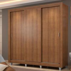 Guarda Roupa Casal Madesa Lyon 3 Portas de Correr 4 Gavetas com Pés
