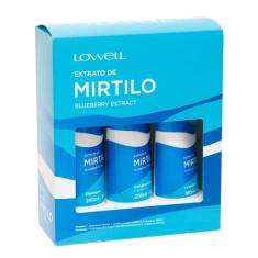 Kit Lowell Extrato De Mirtilo Blueberry Shampoo 240ml + Condicionador 200ml + Leave In 180ml