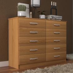 Cômoda 10 Gavetas Austin Evidência Móveis - Cinamomo