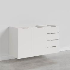 Balcão Pia 2 Portas 4 Gavetas sem Tampo Ipanema CabeCasa MadeiraMadeira Branco