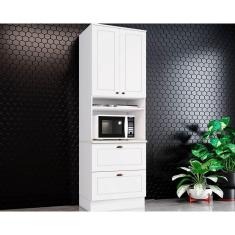 Paneleiro de Cozinha Americana Torre Quente c/1 Forno e 3 Portas c/1Basculante 71x220cm Branco - Henn