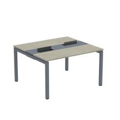 Mesa Plataforma Dupla com Pé de Aço para Coworking 130x120 Pdc13/12/2p Nogueira Casablanca/Grafito