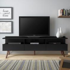 Rack para TV Londres com Pés Retrô Preto Madesa