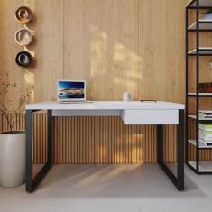 Escrivaninha Yon Operacional com 1 Gaveta 135x70x75 Branco/Preto