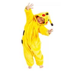 Pikachu Pokemon Fantasia Pijama Kigurumi Macacão Roupa Infantil  Anime