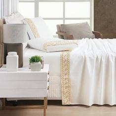 Jogo De Cama Supreme King 04 Peças - Off White - Bia Enxovais
