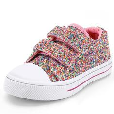 K KomForme Criança-Unissex Tênis Infantis e, Tênis com Gancho Duplo e Laço, Sapatos de Lona para Bebês