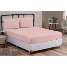 Jogo de Cama Box Solteiro 2 Peças Liso 100% Algodão Linha Prime Percal