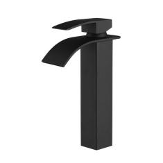 Torneira Banheiro Lavatório Monocomando Longa Cascata Preta - Doan