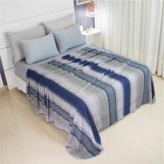 Jogo de Lençol Queen 4 Peças Estampado COZZILAR - Malha 100% Algodão, 