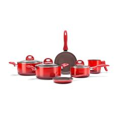 Brinox, Conjunto Panelas, 6Pcs Ceramic Life Smart Plus, Vermelho