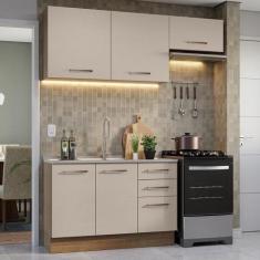 Armário De Cozinha Compacta 180cm Madesa 09 Rustic/crema