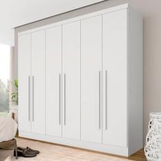 Guarda Roupa 6 Portas Casal Mayra Branco - Móveis Arapongas Branco