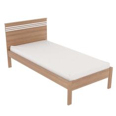 Cama de Solteiro Madeira CM8010 Amêndoa/Branco - Tecno Mobili