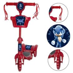 Patinete Radical Vermelho para Crianças Cestinha Sonic - Toys 2U