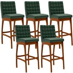 Kit 05 Banquetas Altas Mila Facto Verde Musgo