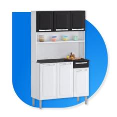 Kit Cozinha Aço Itatiaia Rose Compacta Branca/Preta I3G1-105