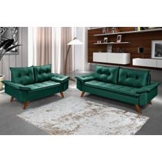 Conjunto De Sofa Bariloche 2 E 3 Lugares Essencial Estofados