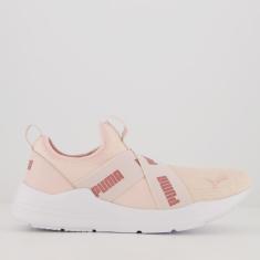 Tênis Puma Wired Run Slip On BDP Feminino Rosa Claro-Feminino