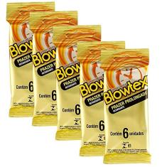 Kit c/ 5 Pacotes Preservativo Blowtex Retardante c/ 6 Un Cada