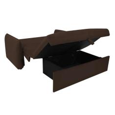 sofá-cama casal com baú 2 lugares zaia suede marrom