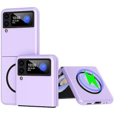 Ephoou Capa magnética para Samsung Galaxy Z Flip 4, [compatível com MagSafe] Capa de telefone de camada dupla de grau militar à prova de choque antiarranhões [carregamento sem fio] para Samsung Galaxy